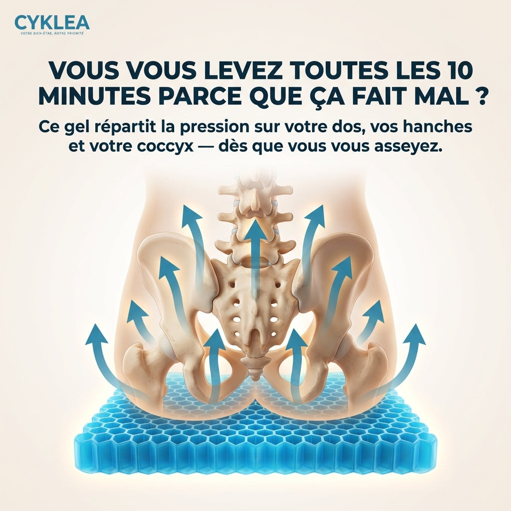 ConfortGel™ - Le coussin qui soulage les douleurs assise