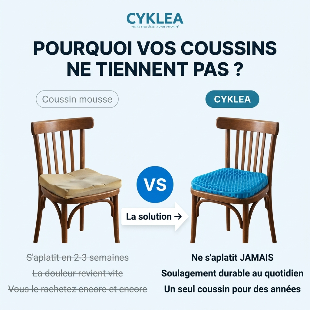 ConfortGel™ - Le coussin qui soulage les douleurs assise